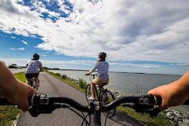 riding a bicycle