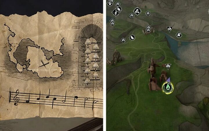 How To Use the Musical Map To Find the Treasure in Hogwarts Legacy